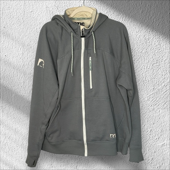 RTIC Men’s‎ water repellent Full Zip hoodie graphite Size XL EUC Jacket Warm - Picture 1 of 16